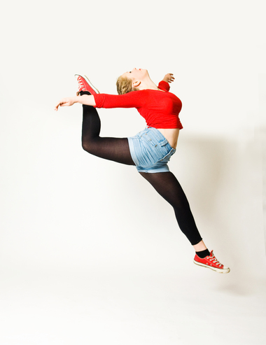 modern ballet girl leaping